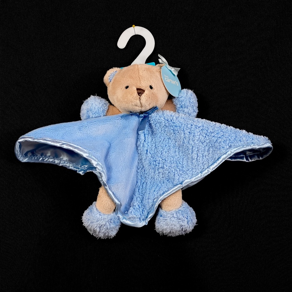 NWT  Baby BOYS - Blue TEDDY BEAR PLUSH SECURITY BLANKET for HUGS & Snuggles (Q6)